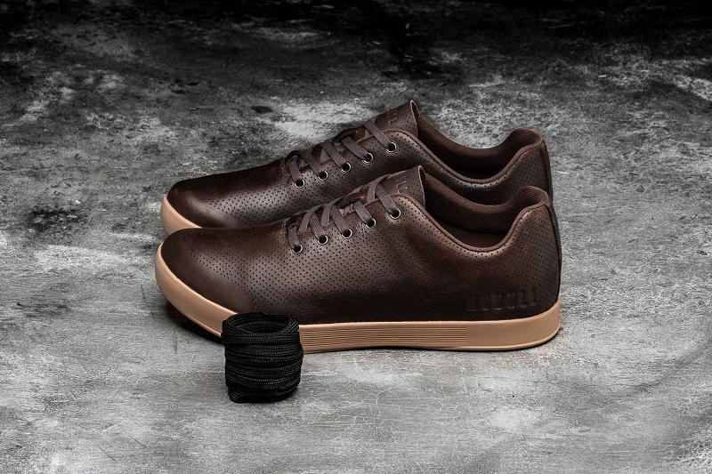 Brown Nobull Brown Leather Men's Trainers | CA Y1396X